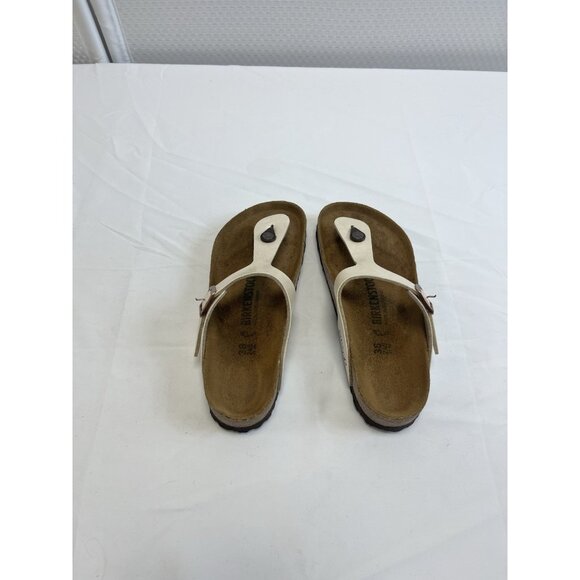 Birkenstock Pearl Ivory Women 38 Gizeh Slip On Thongs  Flat Sandal Shoes. 🤍 - Picture 1 of 7